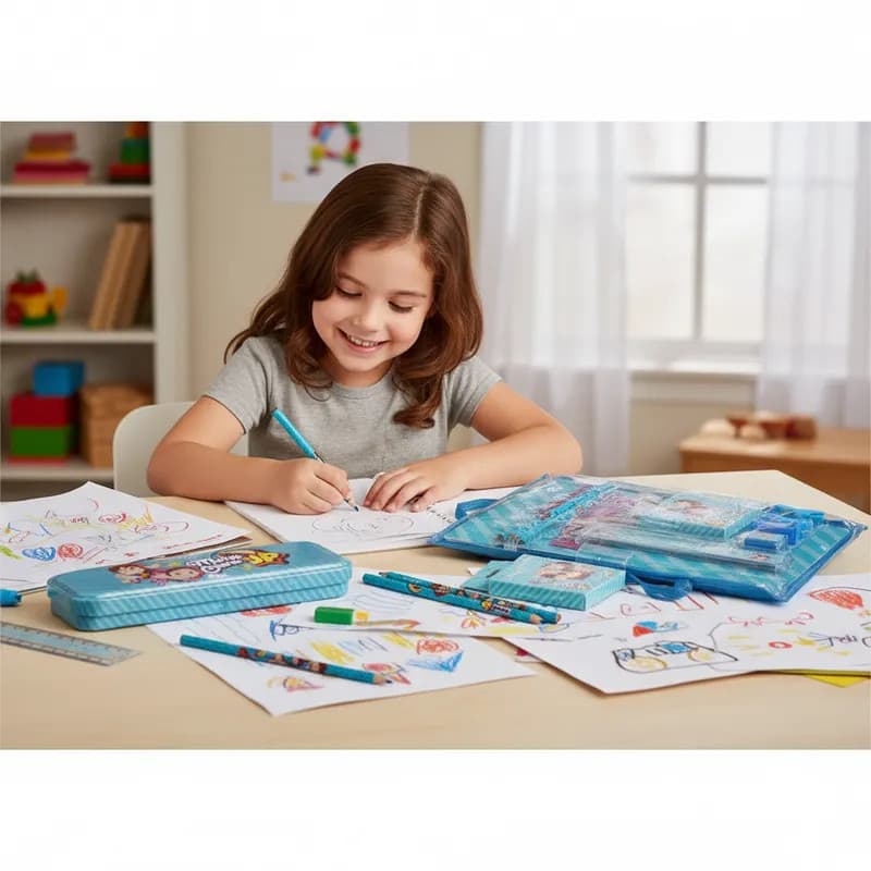 Kit Escolar Infantil Maria Clara e JP Completo com Estojo  Acessórios Material Escolar Personagens
