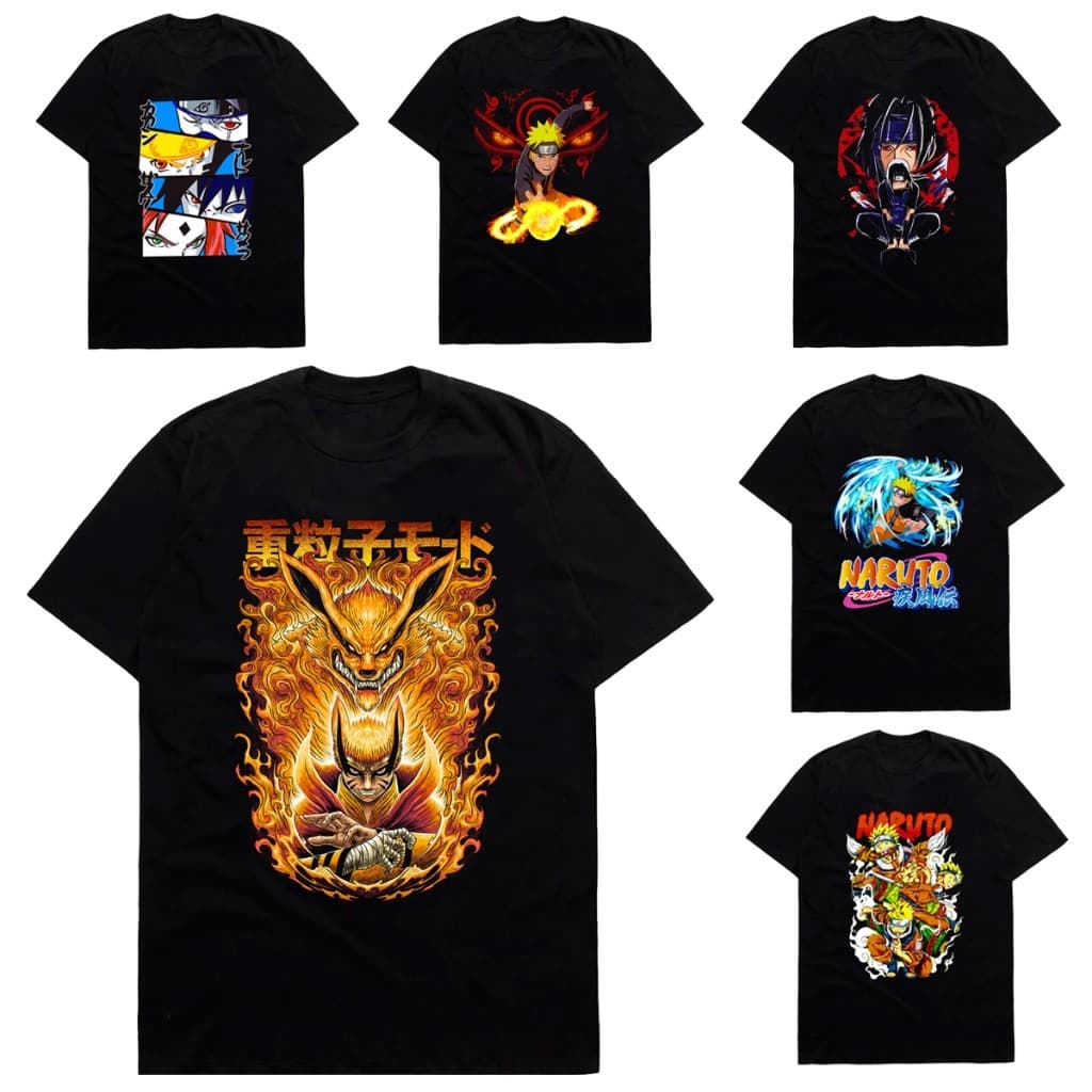 Camiseta 100% Algodão Anime Naruto Halftone Otaku Shippuden Camisa Varias Estampas