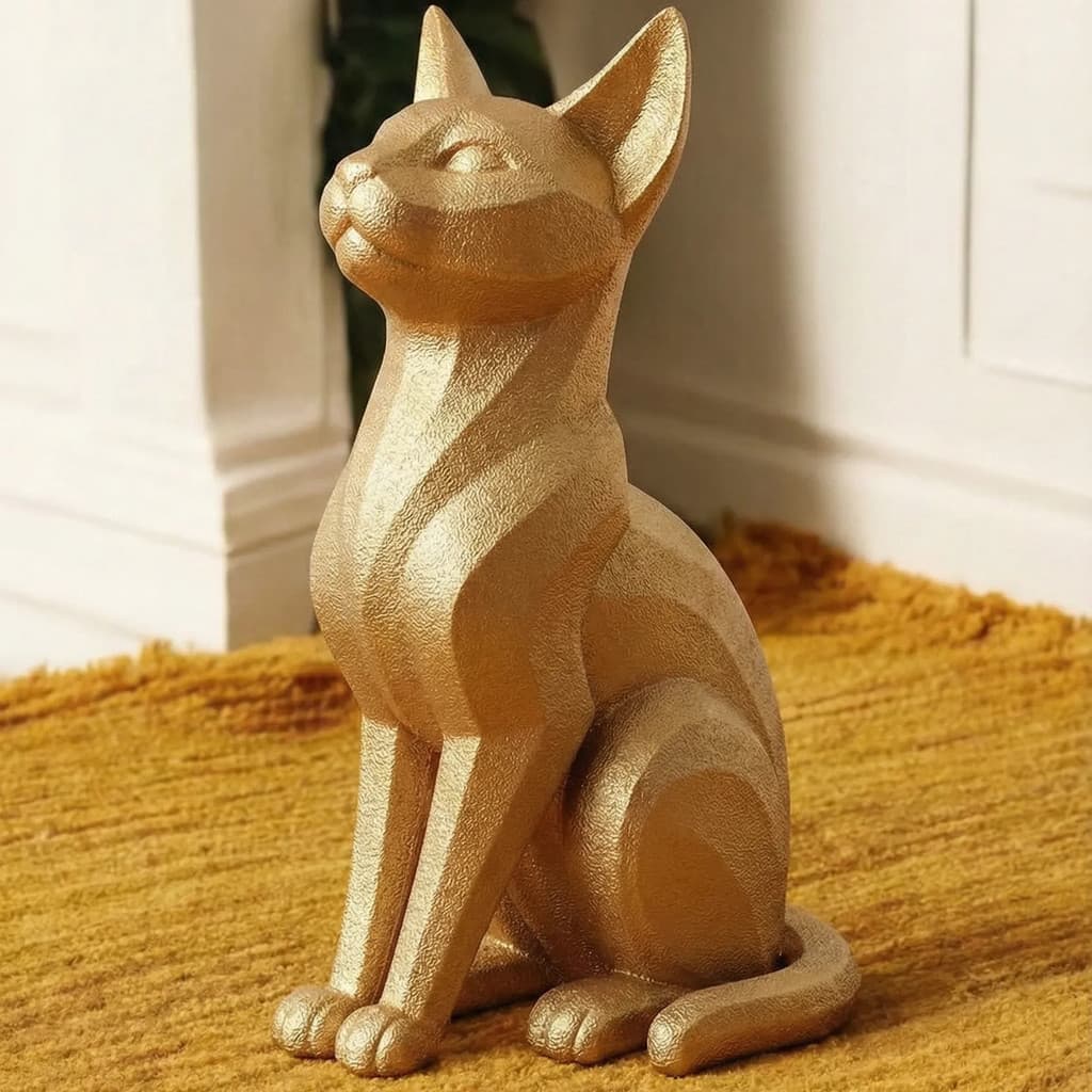 Enfeite Escultura Gato Decorativa Escritorio Sala Quarto