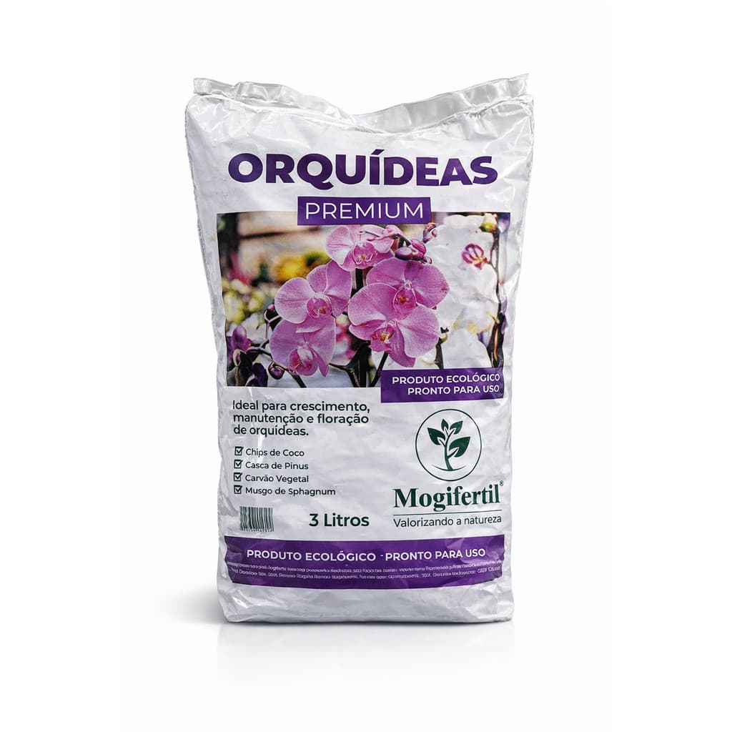 Substrato para Orquídeas Premium Mogifertil 3 Litros Planta Jardim e Orquideas