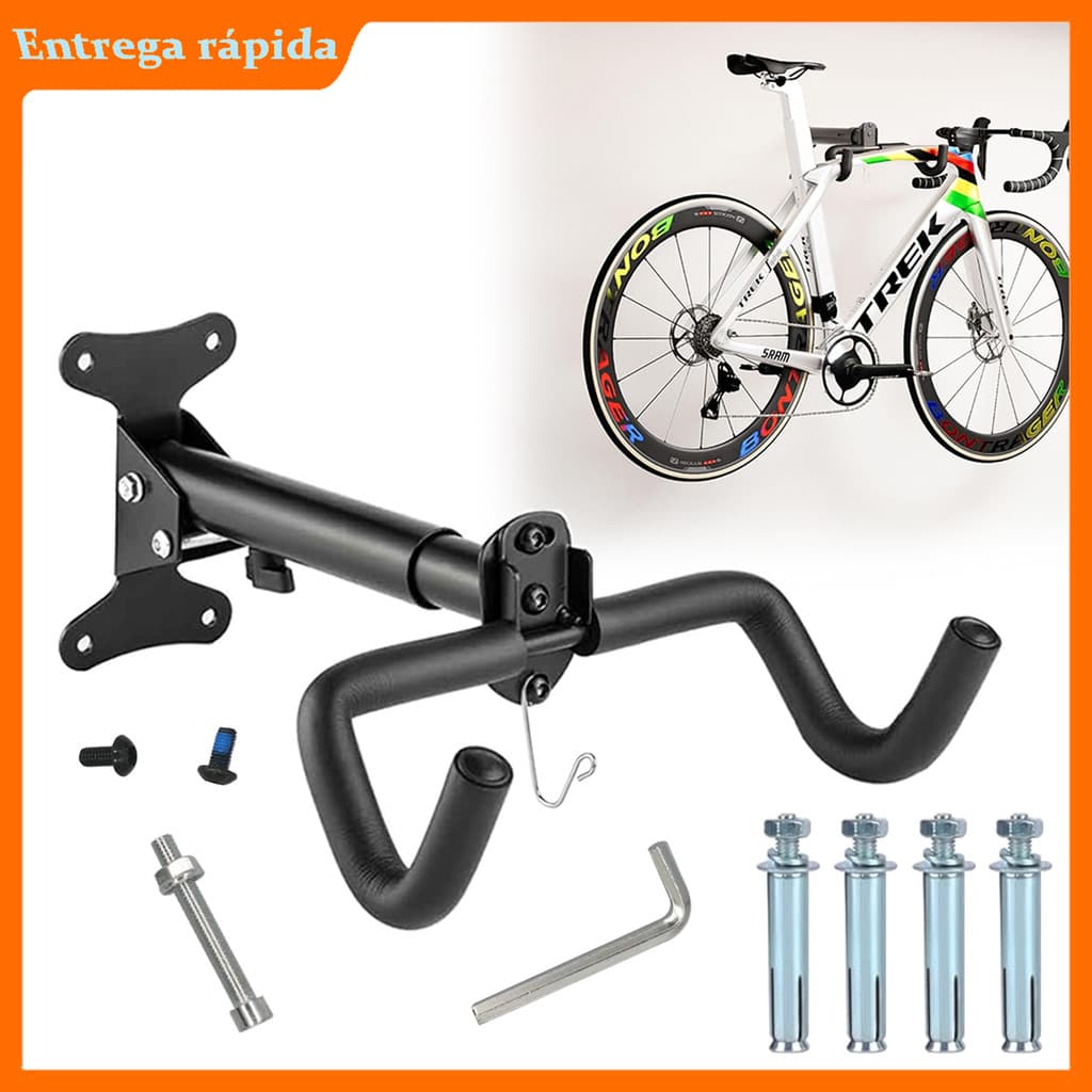 Suporte de parede horizontal para bike, gancho ajustável resistente, para mountain bike e bicicleta de estrada