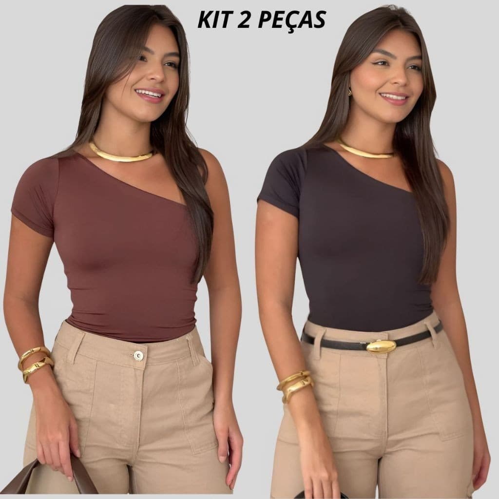 Kit 2 Ou 1 Unidade Blusa Feminina Mula Manca Suplex com Forro – Moda Blogueira Básica e Confortável