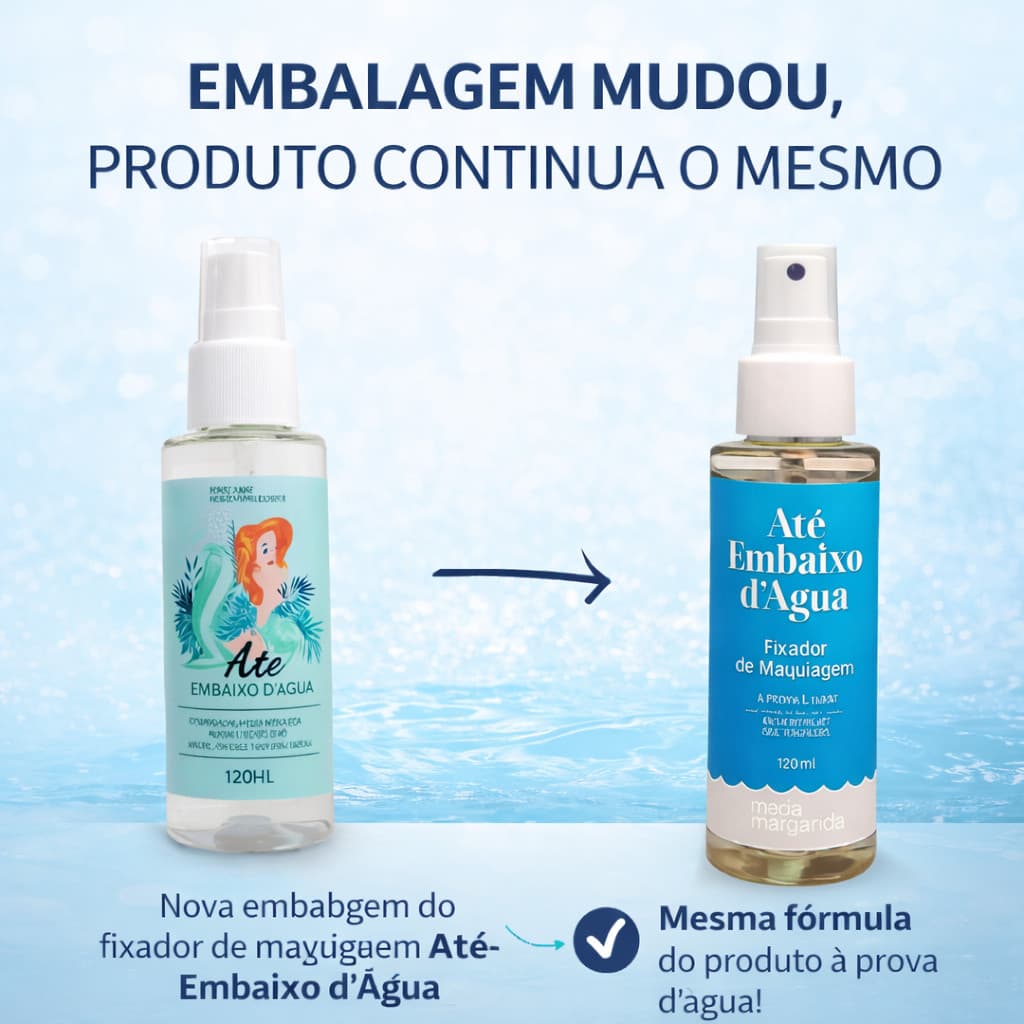 Spray Fixador de Maquiagem Até Embaixo D'Água 120ml Alta Fixação Prova D'Água Make Perfeita o Dia Todo