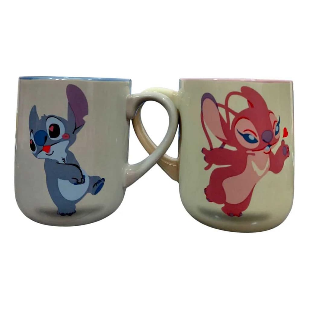 Kit 2 Canecas Stitch Angel Namorados 400ml
