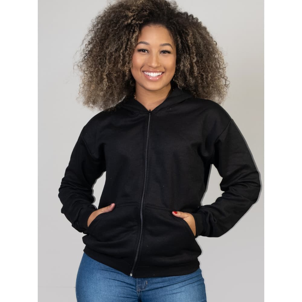 Blusa Feminina com Capuz Zíper Agasalho Frio Ziper Preto Cinza P ao GG