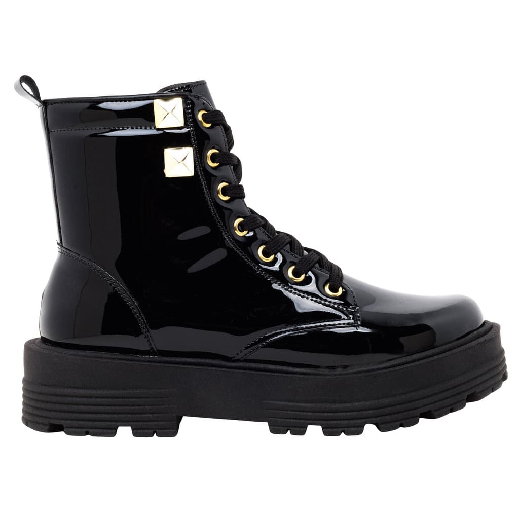 Bota Coturno Tratorada Cano Curto Com Detalhe