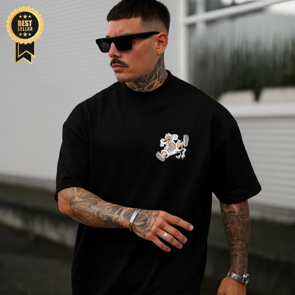 Camiseta Oversized Streetwear Masculina 100% Algodão Luffy Anime camiseta