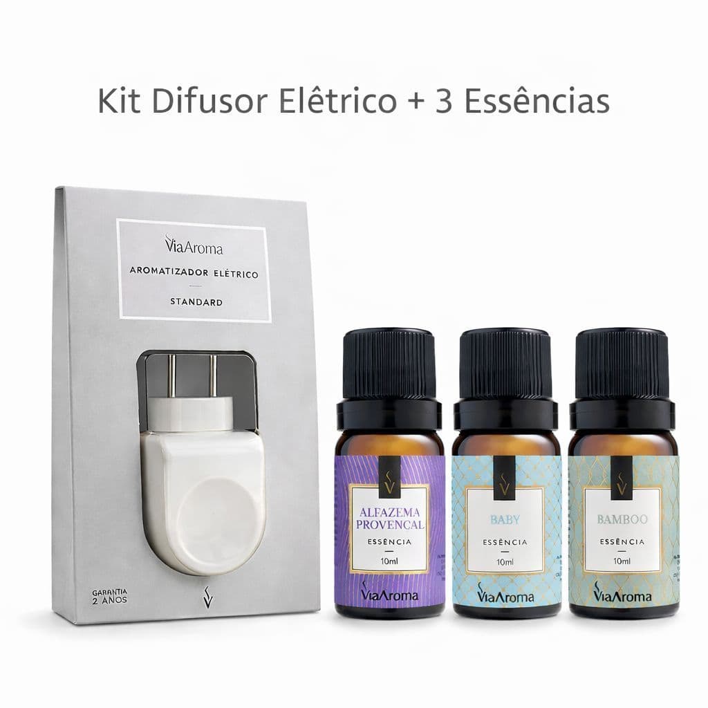 Kit Difusor Aromatizador + Essencias Via Aroma Bivolt Difusor Aromaterapia ENVIO IMEDIATO!!