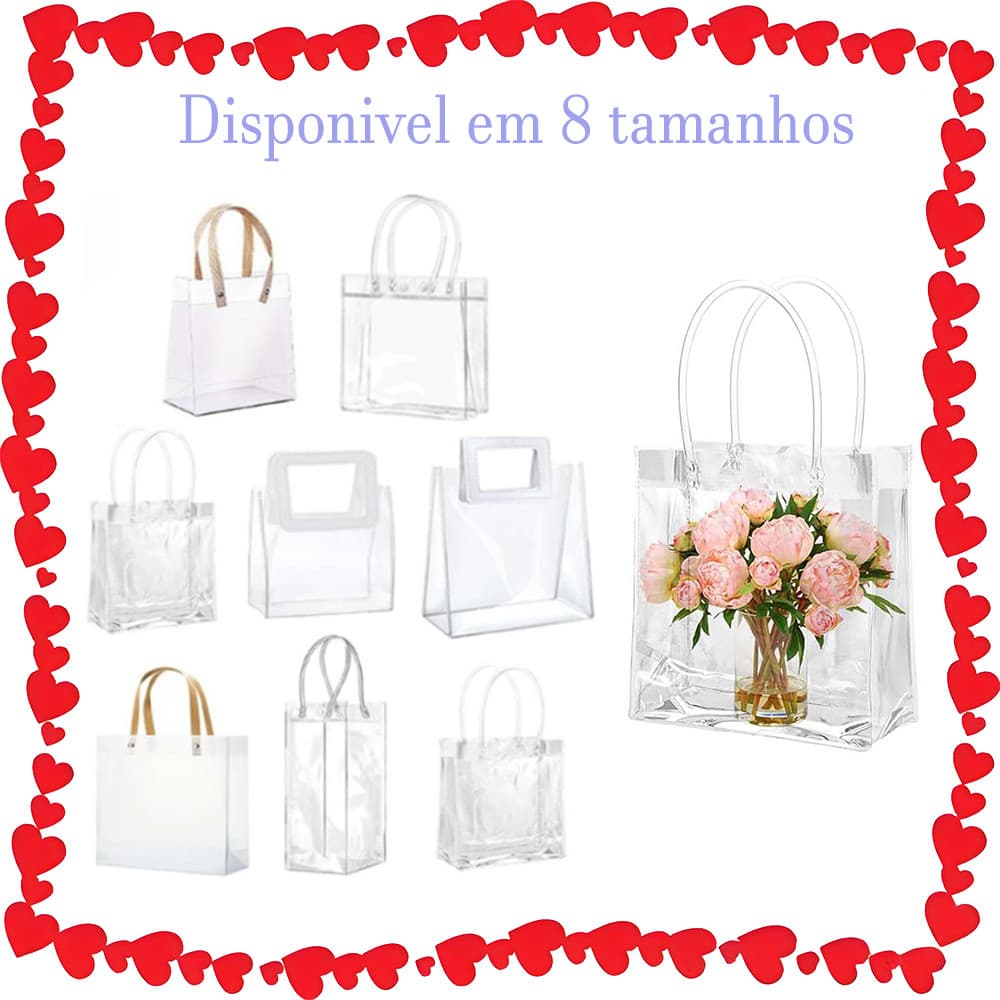15/20 sacos de presente fosca transparentes reutilizáveis para pirulitos, doces e lanches com alça, sacos de presente