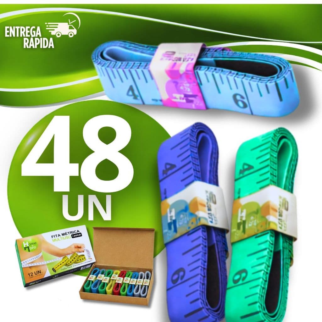 Kit Fitas Métrica 150cm para Medir Corpo Tecido Móveis Ambientes e Projeto
