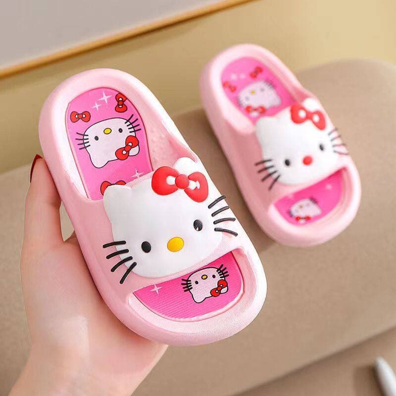 Novos Chinelos Infantis Hello Kitty Coelho para Banho Interno, Sandálias de Sola Macia Antiderrapantes Adequadas para Me