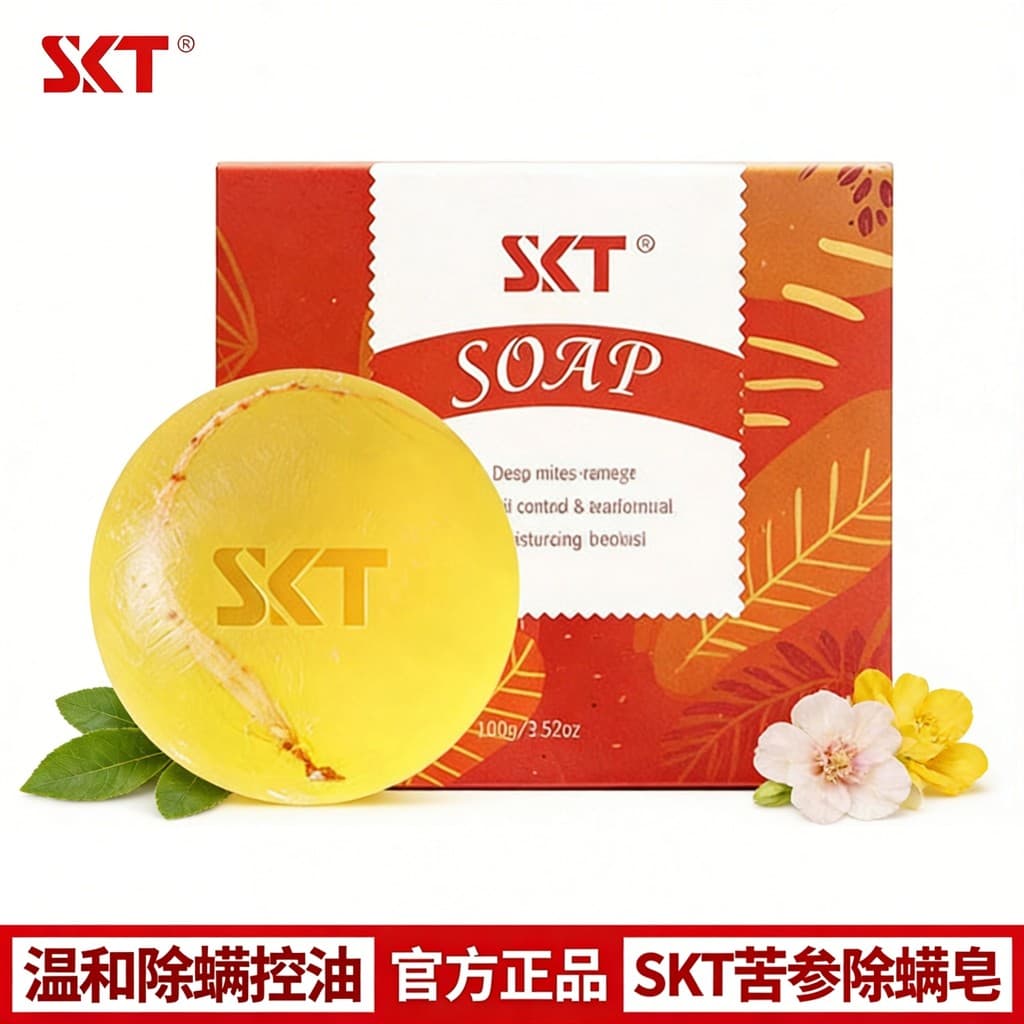 SKT sabonete para remoção de ácaros, Ginseng amargo, limpeza de Acne, sabonete artesanal, óleo essencial Natural, contro