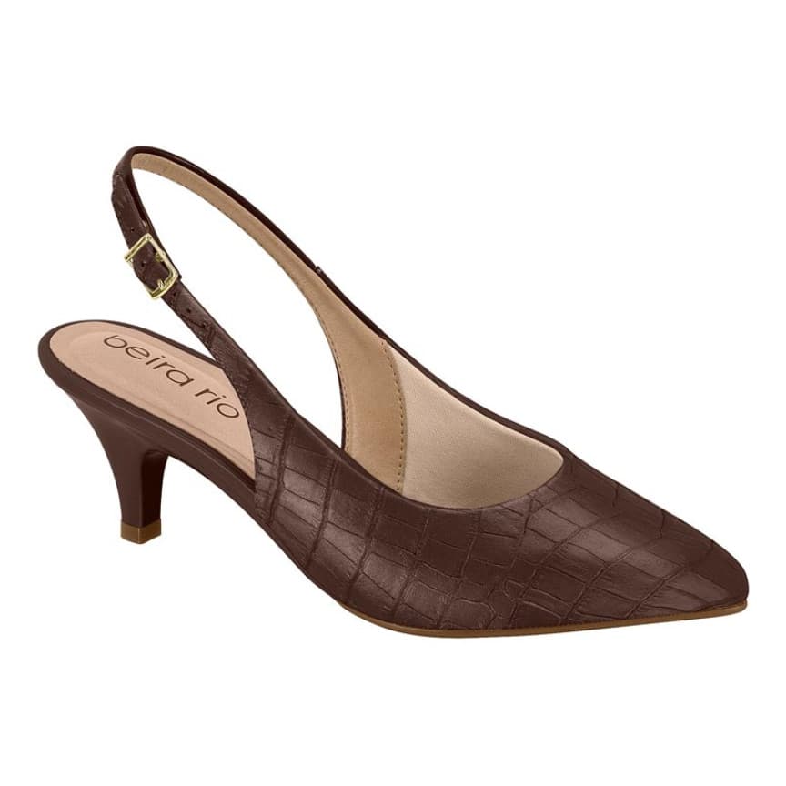 Sapato Scarpin Feminino Beira Rio Salto Baixo Bico Fino Confortável Elegante  40761310