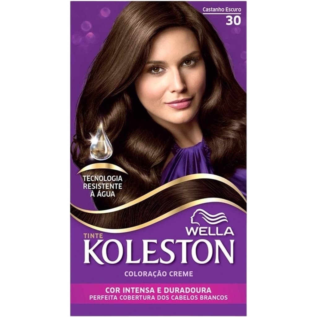 Tinta de Cabelo Tintura Wella Koleston Creme Cor 30 - Castanho Escuro