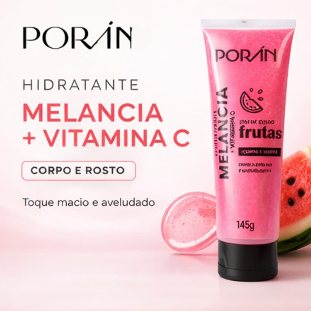 HIDRATANTE CORPO E ROSTO MELANCIA E VITAMINA C PORAN 145g