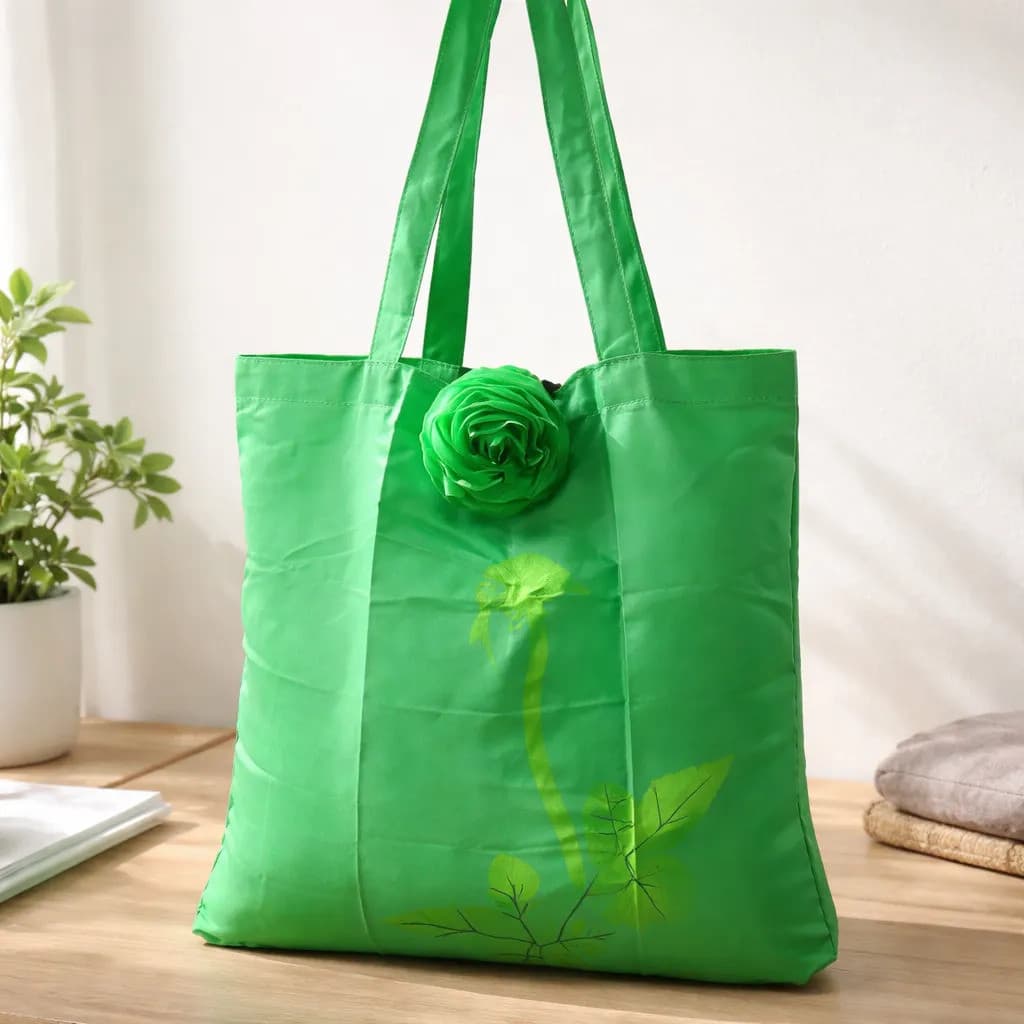 Ecobag Saco Flor Dobravel Impermeavel Lona 2 Usos