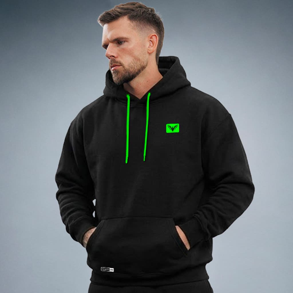 Blusa Moletom De Frio Cordinha Neon Unissex Modelo Canguru Com Bolso Capuz Flanelado Abrigo Agasalho