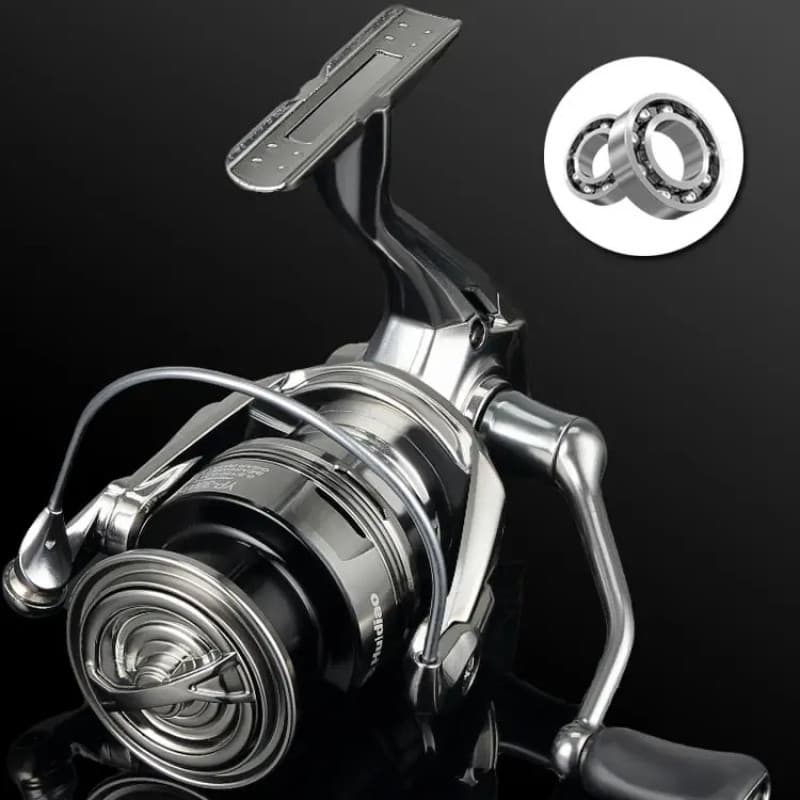Carretel De Pesca 5 + 1BB Giratório Ultra-Suave Com Alça De Parafuso CNC Fundição Longo Para Isca 5.2 : 1 Relação De Eng