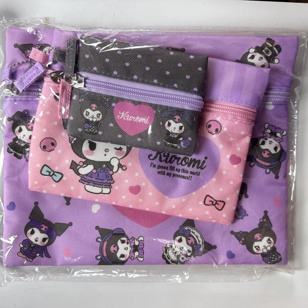 Adorável Personagem De Desenho Animado Japonês (Hello Kitty , Kuromi , My Melody) Conjunto Trio Organizador De Arquivos