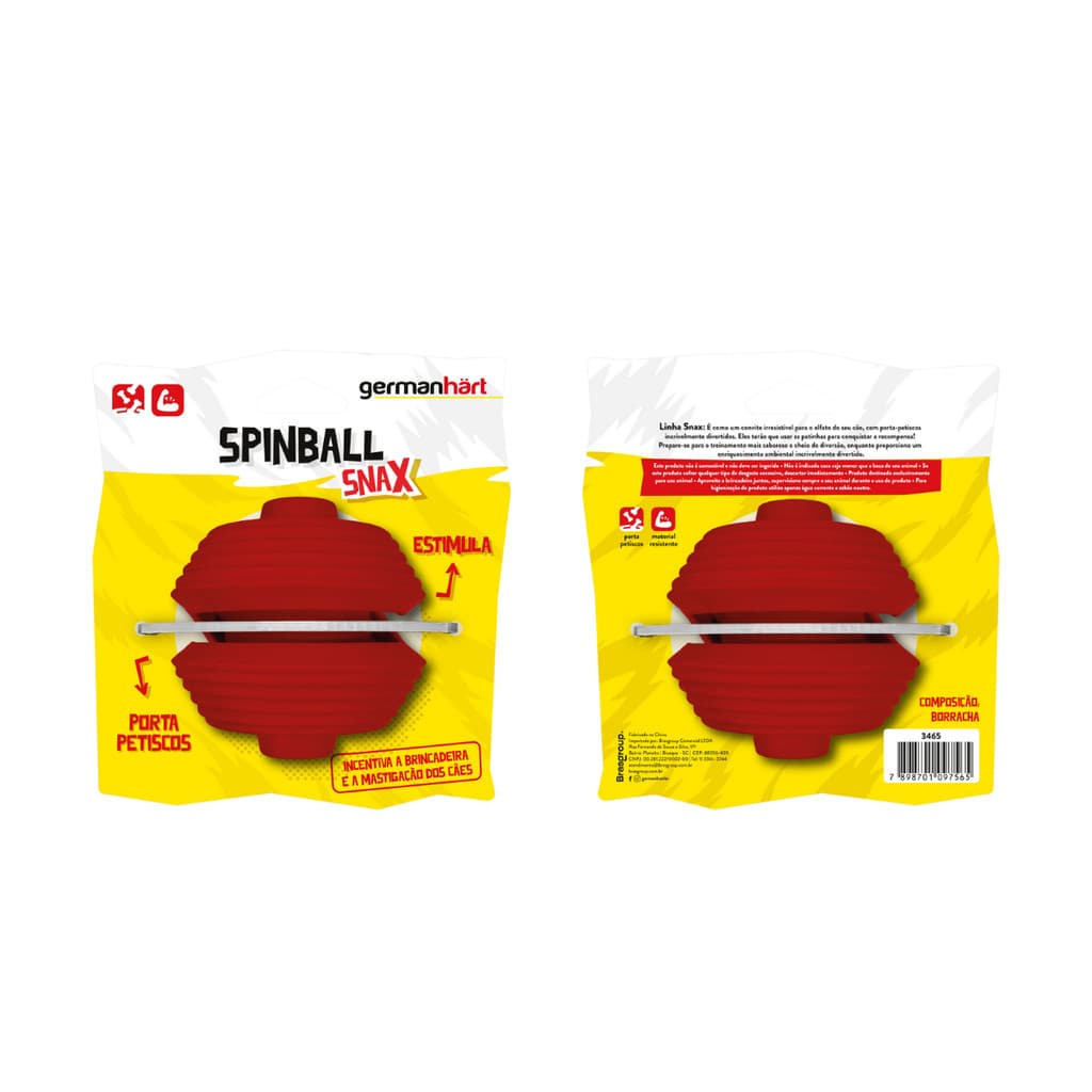 Brinquedo Bola Maluca Spinball Germanhart Para Cães Petisco