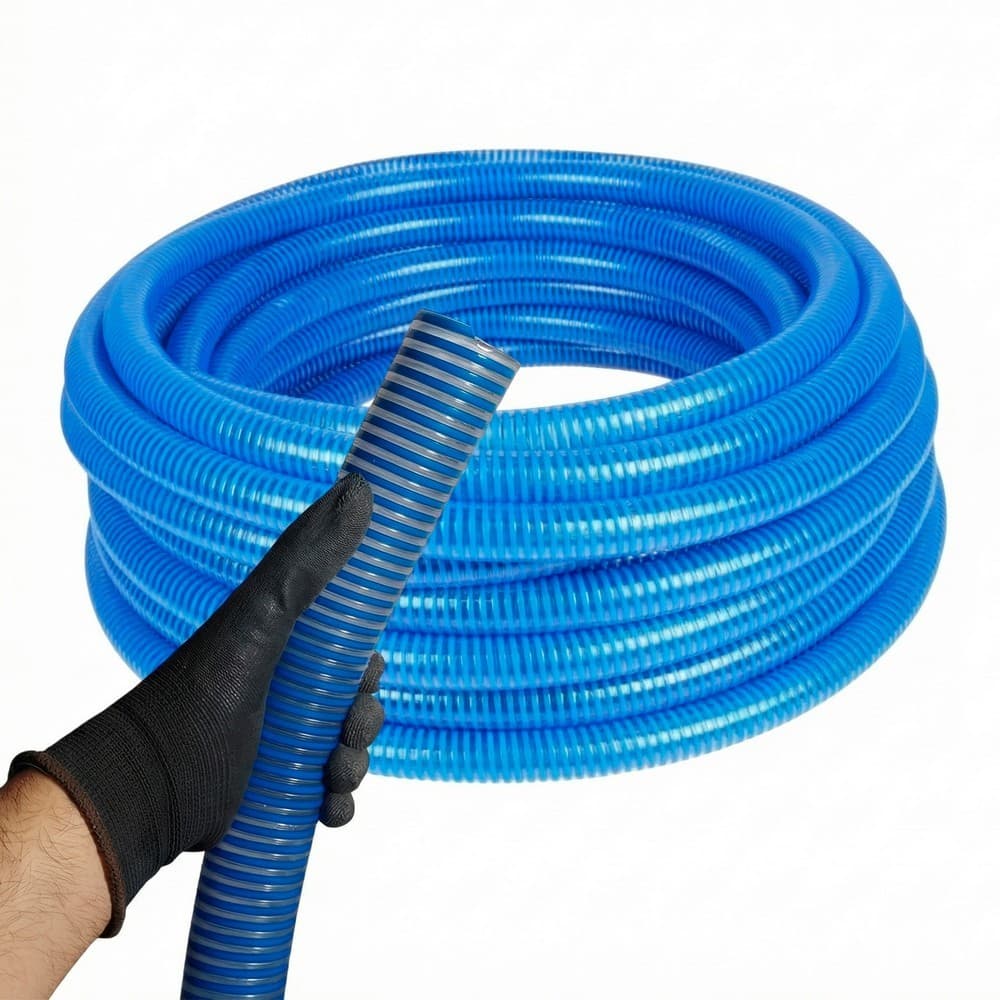 5Mts Mangueira de Sucção 3" Irrigação e Drenagem Duto Água em PVC Azul