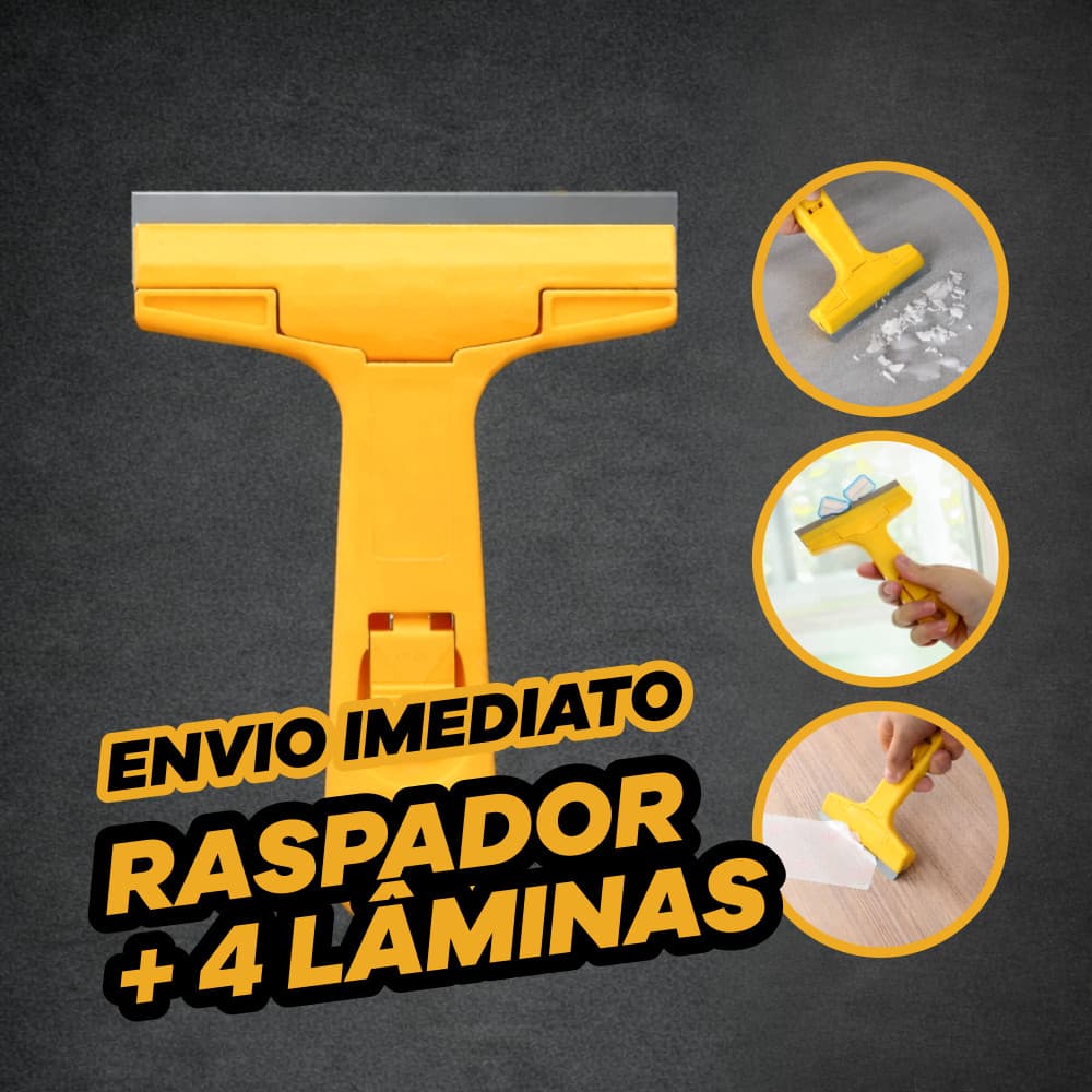 Raspador Estilete Limpa Vidro + 4 Laminas Box Piso Vidro Cerâmica Azulejo