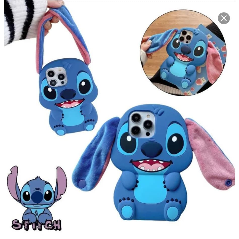 Capa de personagem com orelha pelúcia para pendurar param  Samsung A14 A15 A35 A55