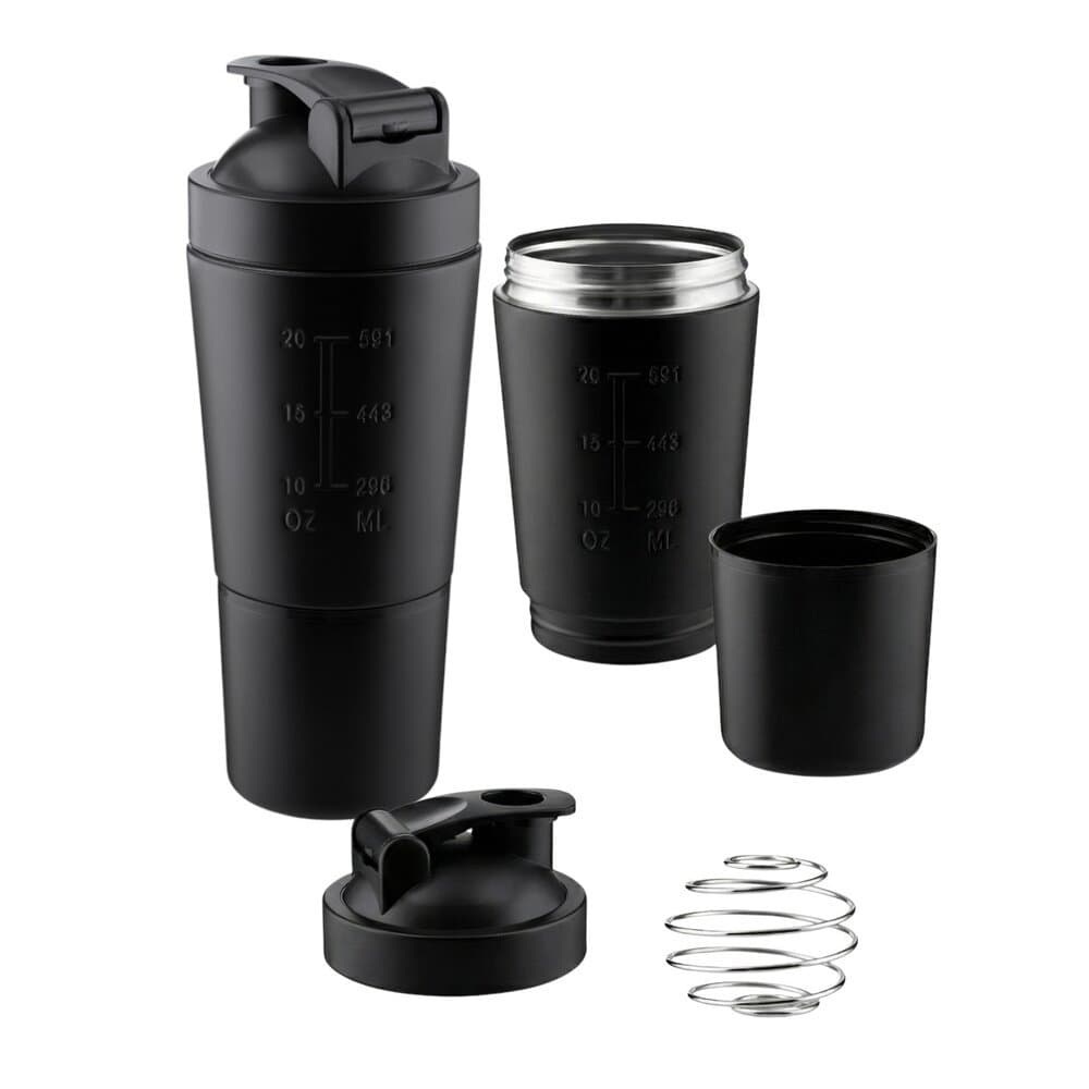 Garrafa Coqueteleira Inox 750ml Preta Shake Gym Suplementos Proteína Academia