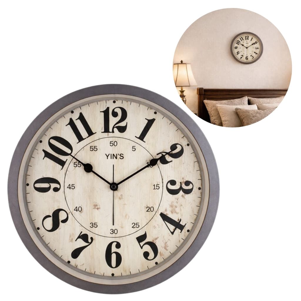 Relógio de Parede Redondo Vintage 25cm Decorativo