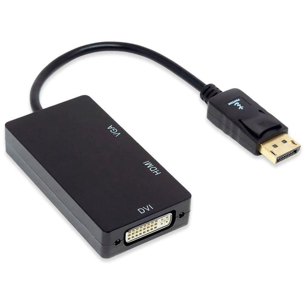 Adaptador Conversor 3 em 1 DisplayPort para HDMI / DVI-I / VGA (Vídeo)