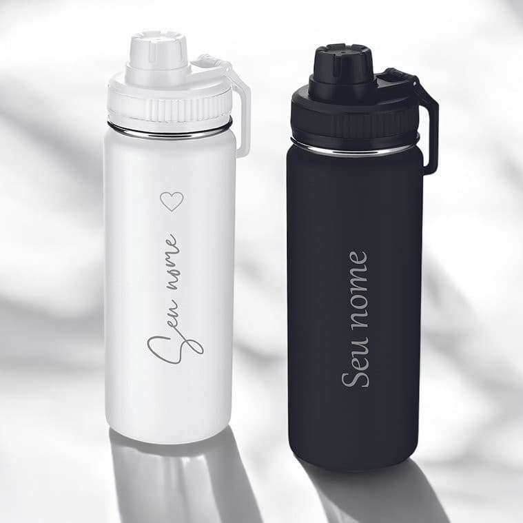 Garrafa Aço Inox 780 ml Personalizada com Seu Nome, Logo ou frase