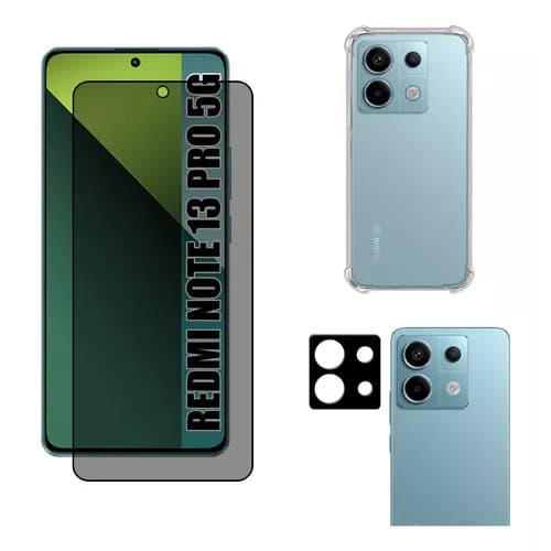 Kit Para Xiaomi Note 13 Pro 5G - Película Privativa + Capa Tpu + Câmera