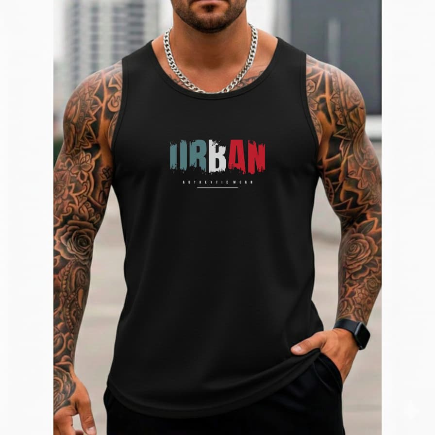 Regata Masculina Algodão Premium Estampa Urban Envio Imediato