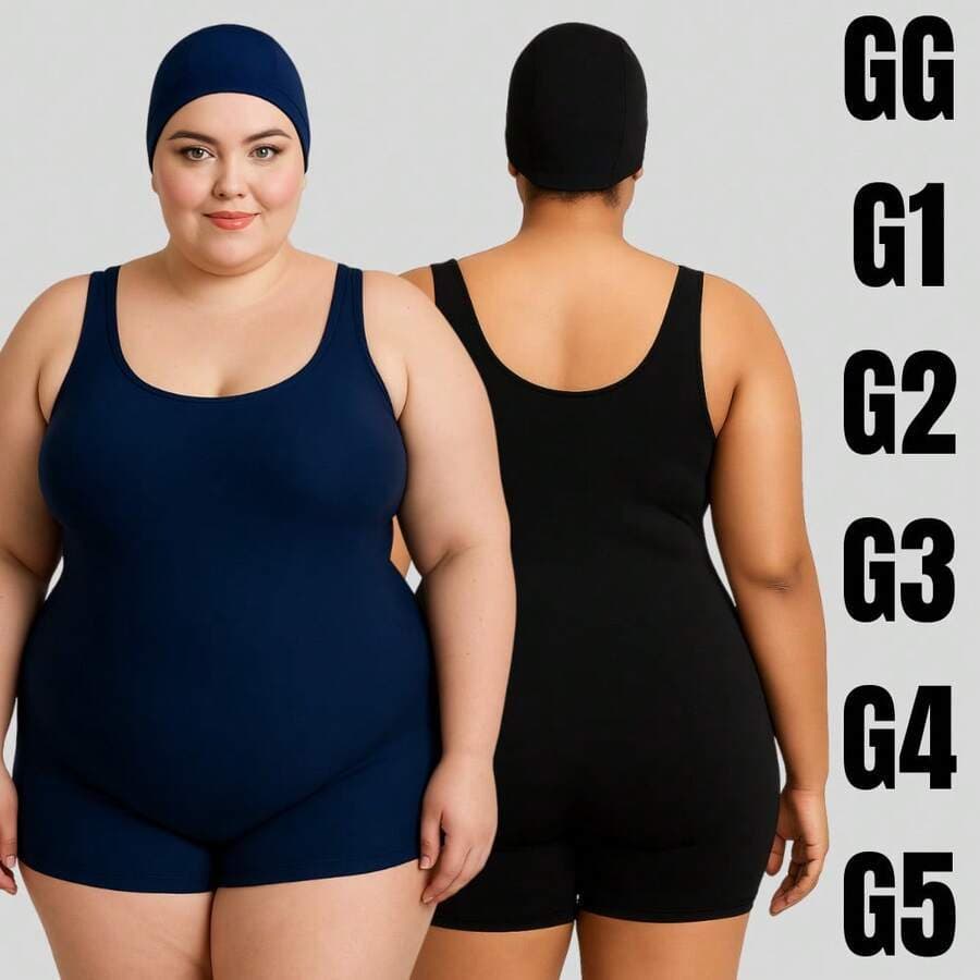 Maiô Hidroginástica Plus Size Forrado com Bojo | Conforto e Sustentação