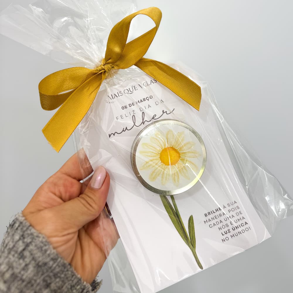 Lembrancinha Dia da Mulher Vela 100% Vegetal Kit Com 10 Unidades Velas Aromáticas Personalizadas