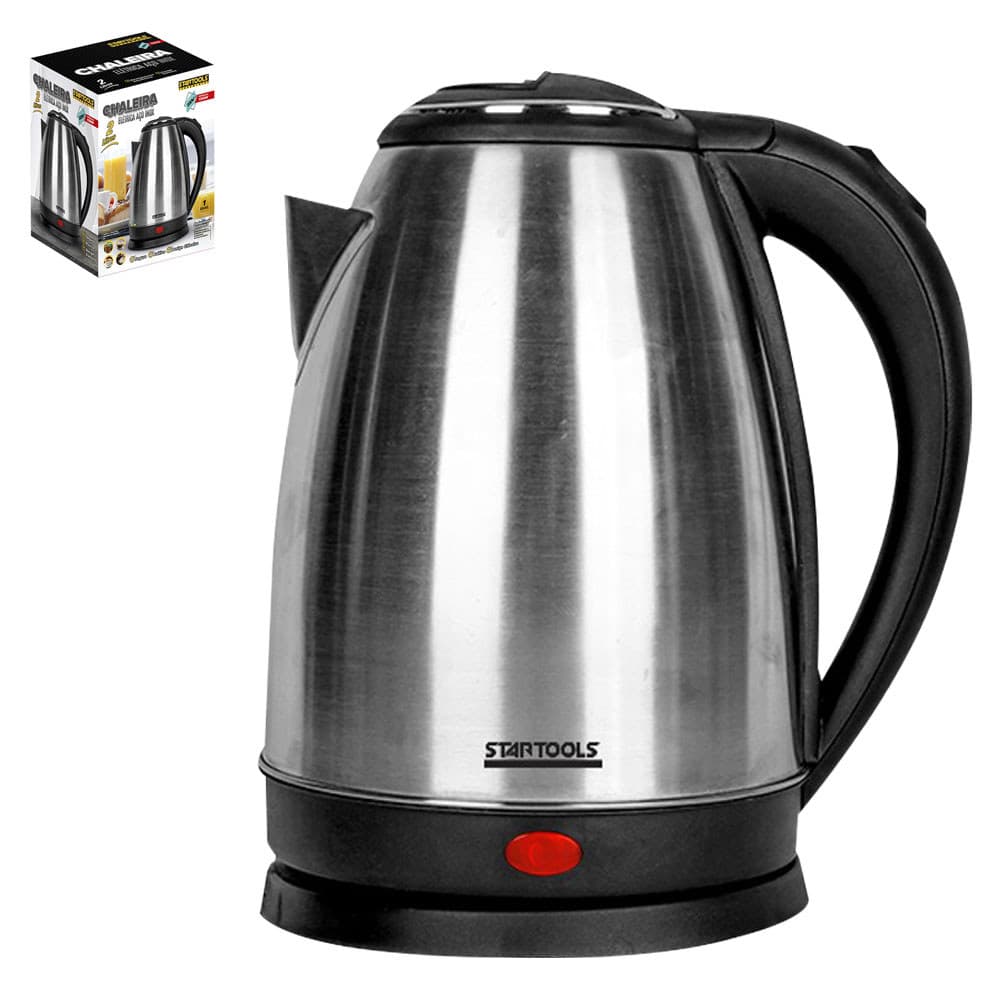 Chaleira Elétrica Garrafa 2 Litros Inox Automática Base 360°