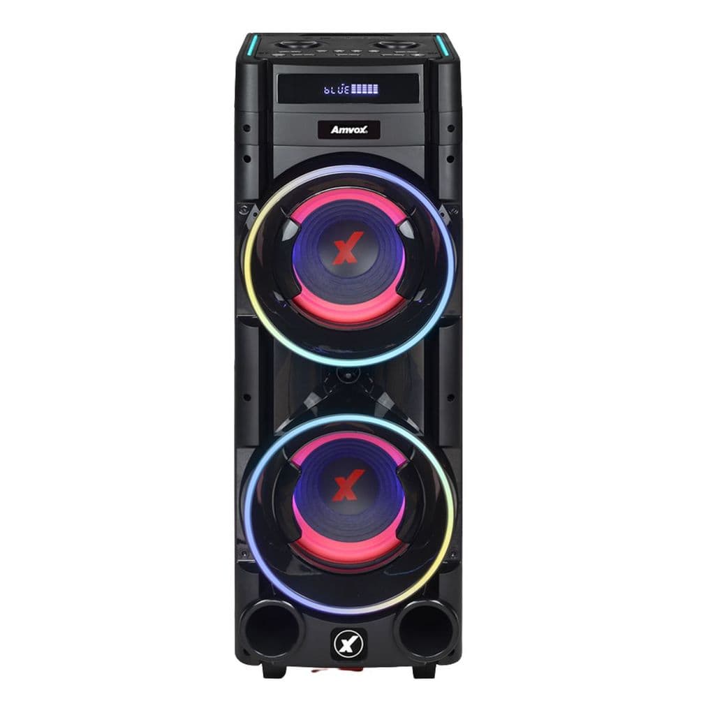 Torre de Som Amvox ATX 2200M Pancadão 2200W RMS Bluetooth Bivolt Woofer de 10"