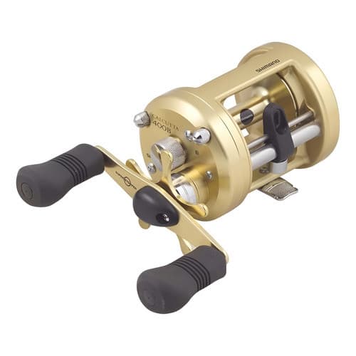 Carretilha Perfil Alto Shimano Calcutta 400  Direita Dourado Direito