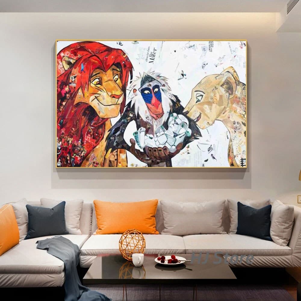 Quadro Decorativo Rei Leão Disney 60x40 alta qualidade