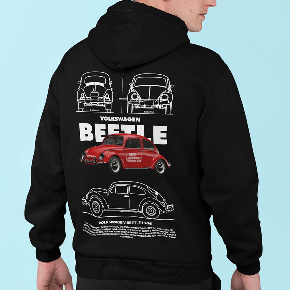 Blusa de Frio Beetle 1966 Moletom Carro Classico Volkswagen Casaco Fã de Carro Algodão Felpado