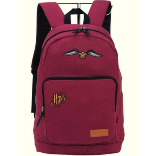 Mochila Harry Potter Vinho 2 Bolsos P/ Escola E Faculdade