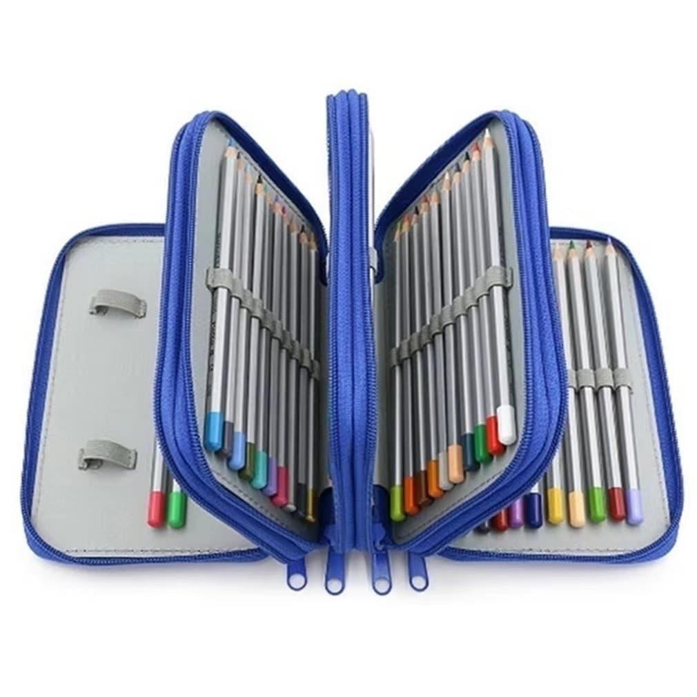 Estojo Escolar/Estojo Box/Estojo Lápis Quatro Camadas Com 72 Furos De Cor/Material Escolar/Papela