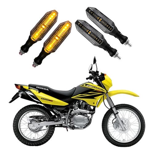 Kit 4 Setas Esportivas Honda Nxr 150 Bros Es 2008 2009 2010 Preto