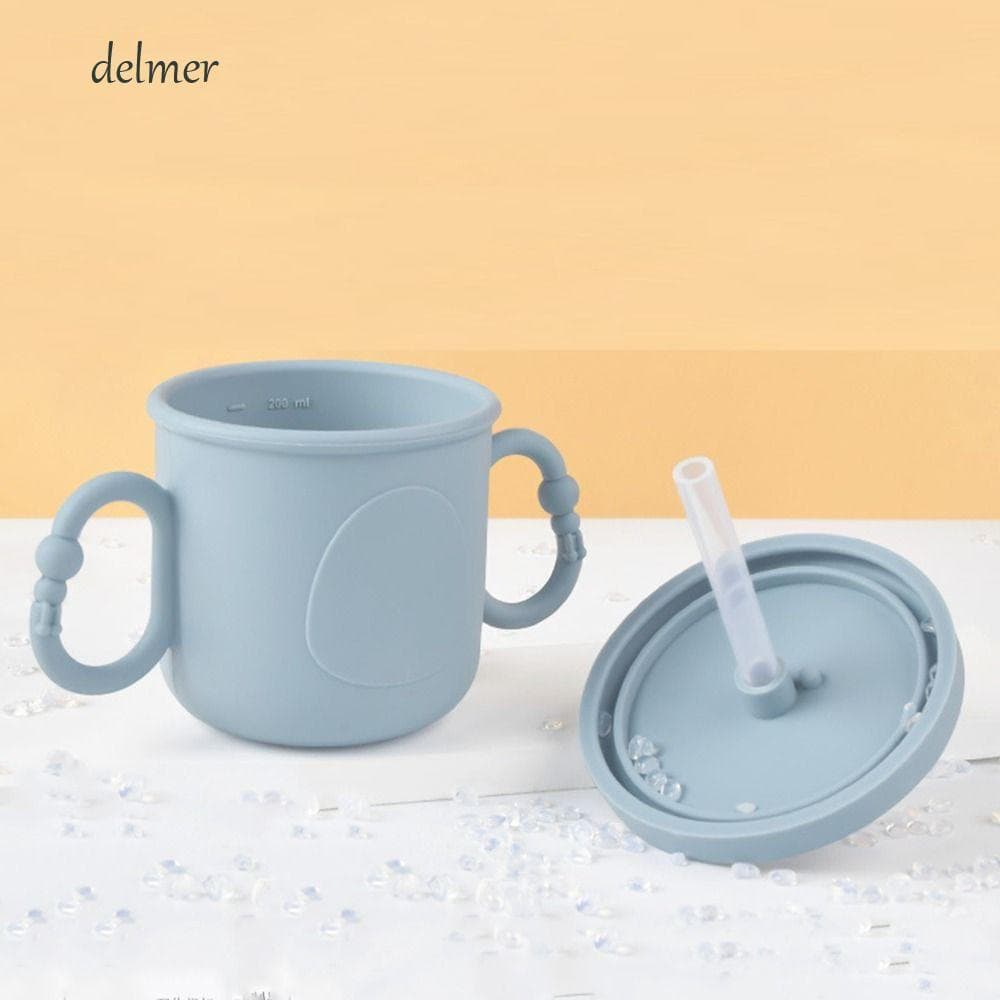 Copo De Treinamento Para Bebês DELMER , Copos Com Canudinho De Silicone De 200 Ml Crianças , Tampa , Garrafa De Água Por