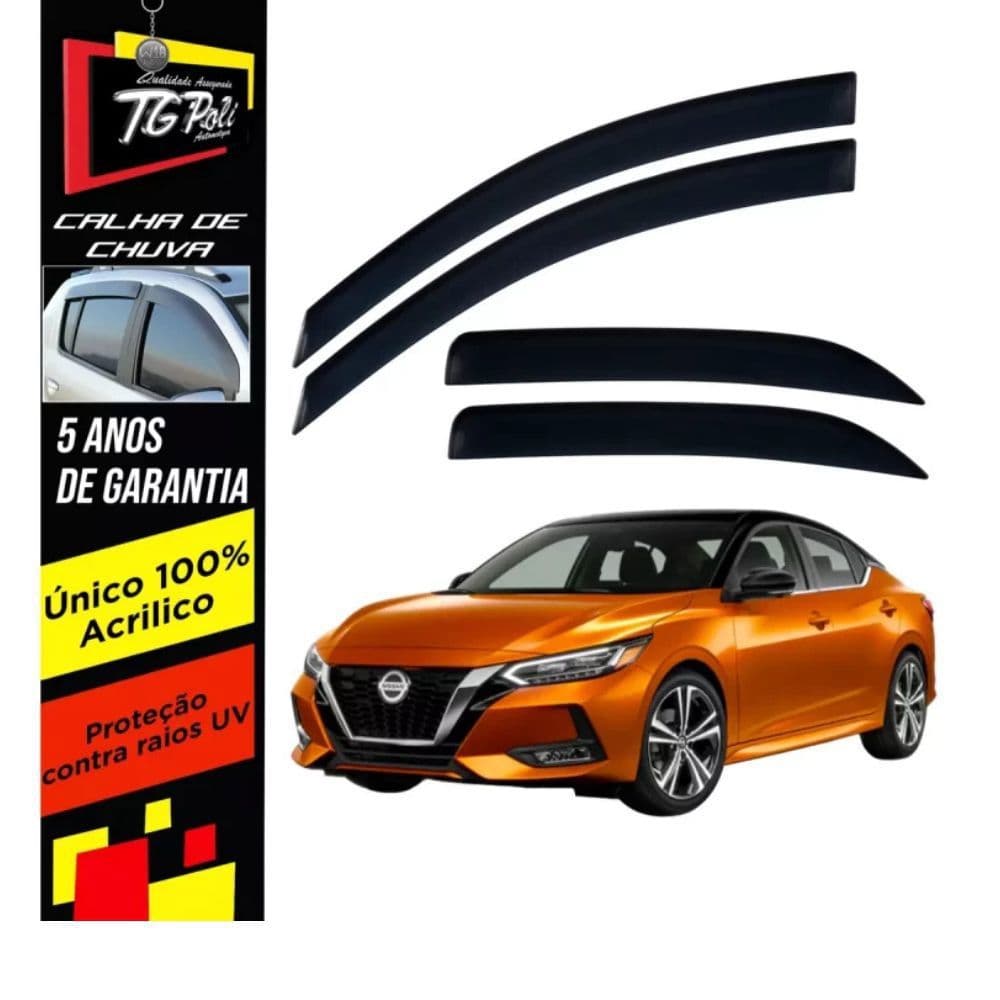 Calha Chuva Automotiva Fumê 4 Portas Tgpoli Nissan Sentra 14 a 20
