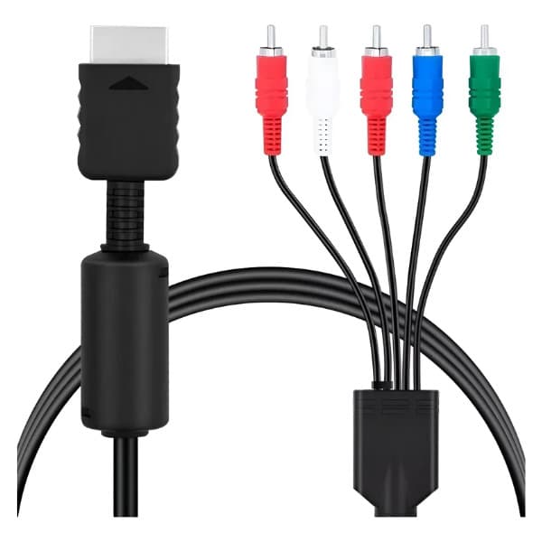 Cabo de Vídeo Componente Wassay 1,8m para Console Alta Qualidade para Melhor Imagem e Som Resistente e Confiável