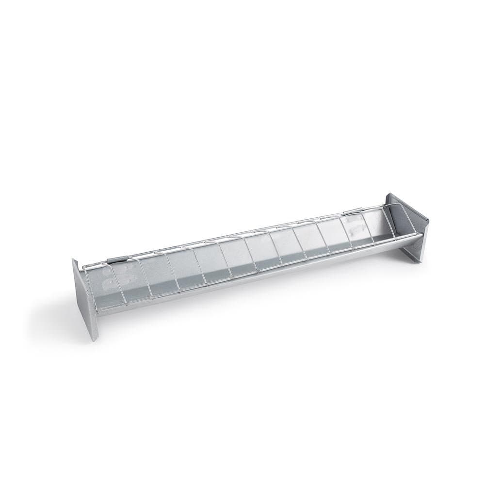 Comedouro Horizontal de Chapa galvanizada para Pintinhos, Frango e codornas  50 x 4 x 4