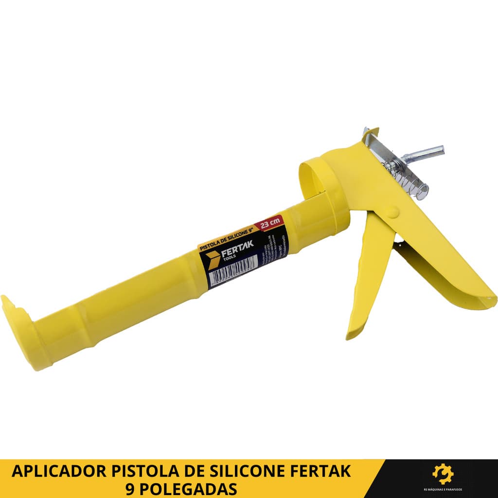 Aplicador Pistola de Silicone 9" Fertak 6601 para Tubo 300g 305ml Profissional Construção