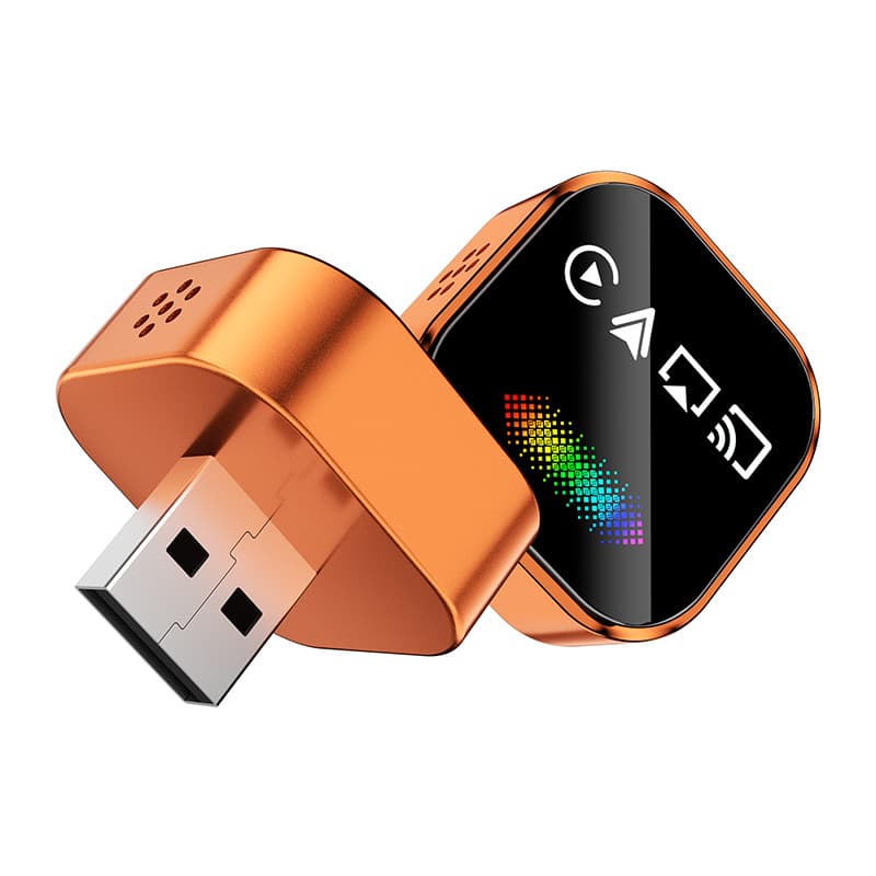 Adaptador CarPlay Sem Fio 4 Em 1 , Para iOS Airplay E Android Auto Mirror link , Com Luz De Respiração LED Neon