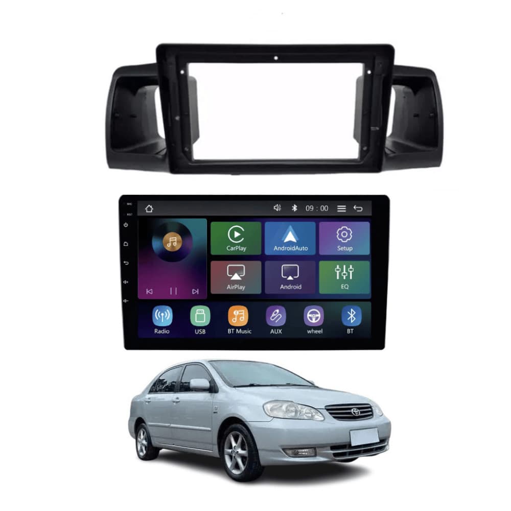Central Multimídia MP5 Corolla 2003/2008 Tela 9" Polegadas Carplay e Android Auto Sem Fio - Roadstar RS-9200BR Pro Line
